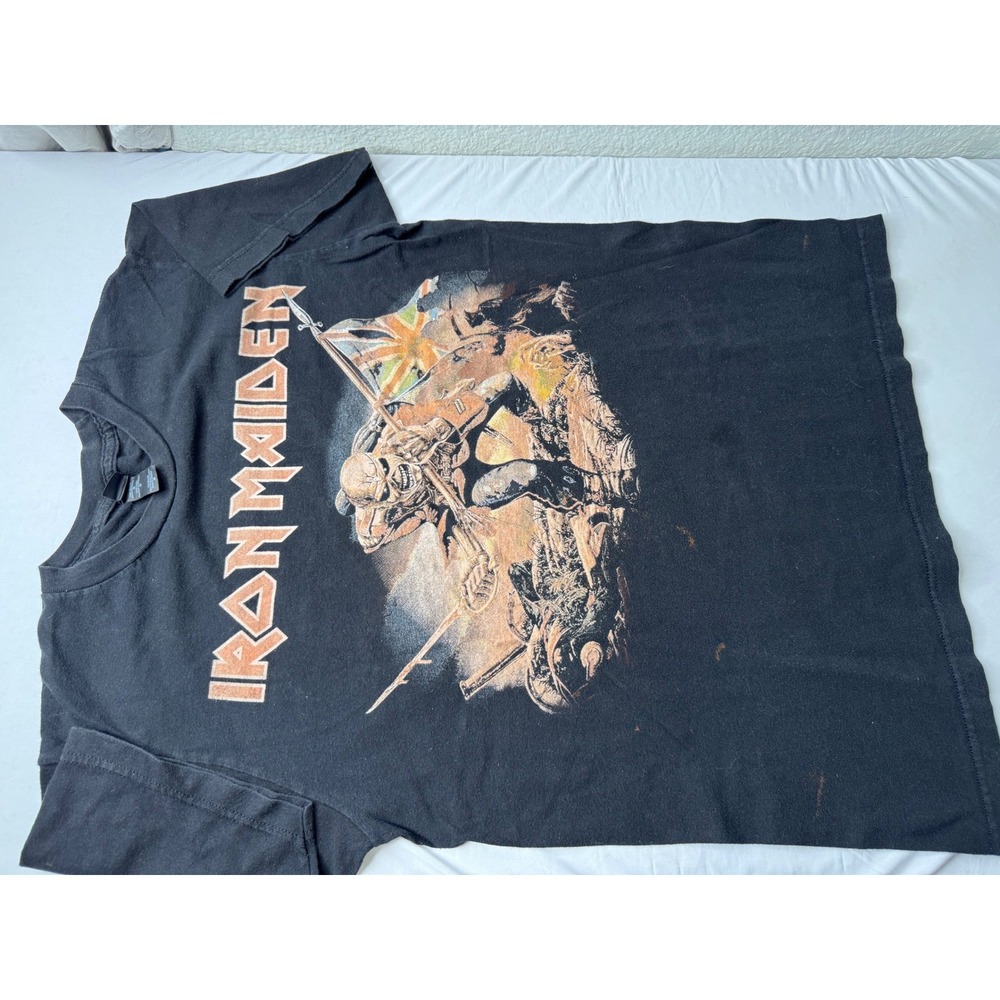 Iron Maiden The Trooper Graphic T-Shirt Black Heavy Metal Band Tee Medium